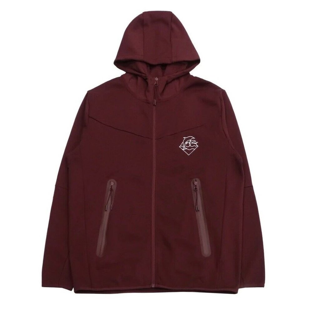 Pink Dolphin Men's Wave Zip Up Activewear Full Zip Hoodie Jacket